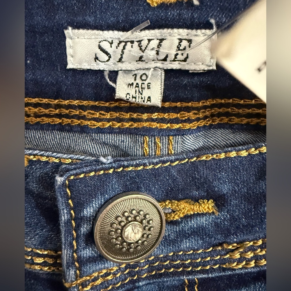 Blue Embellished Women's Jeans 10 - Picture 11 of 13